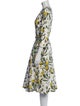 Oscar de la Renta Printed Midi Length Dress