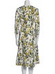 Oscar de la Renta Printed Midi Length Dress