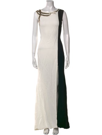 Oscar de la Renta Scoop Neck Long Dress