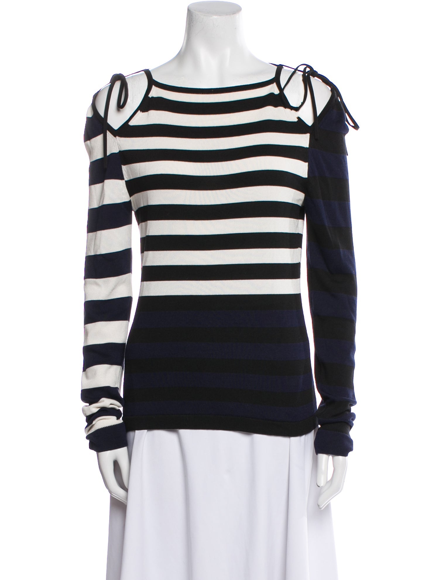 Oscar de la Renta Silk Striped Top