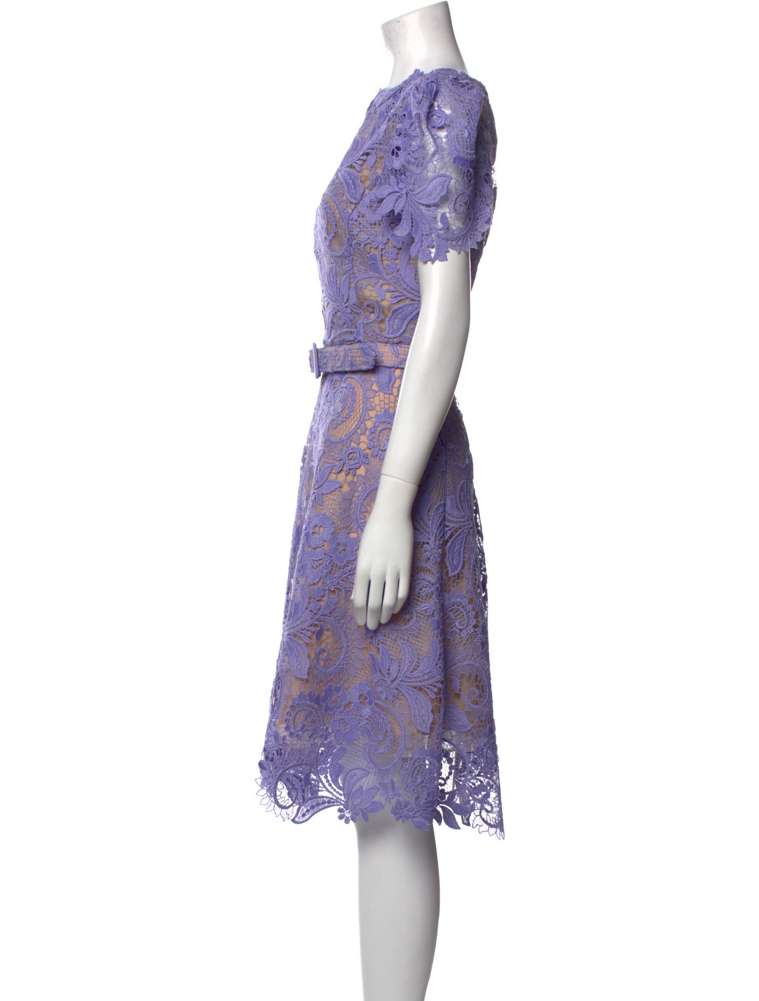 Oscar de la Renta Lace Pattern Midi Length Dress