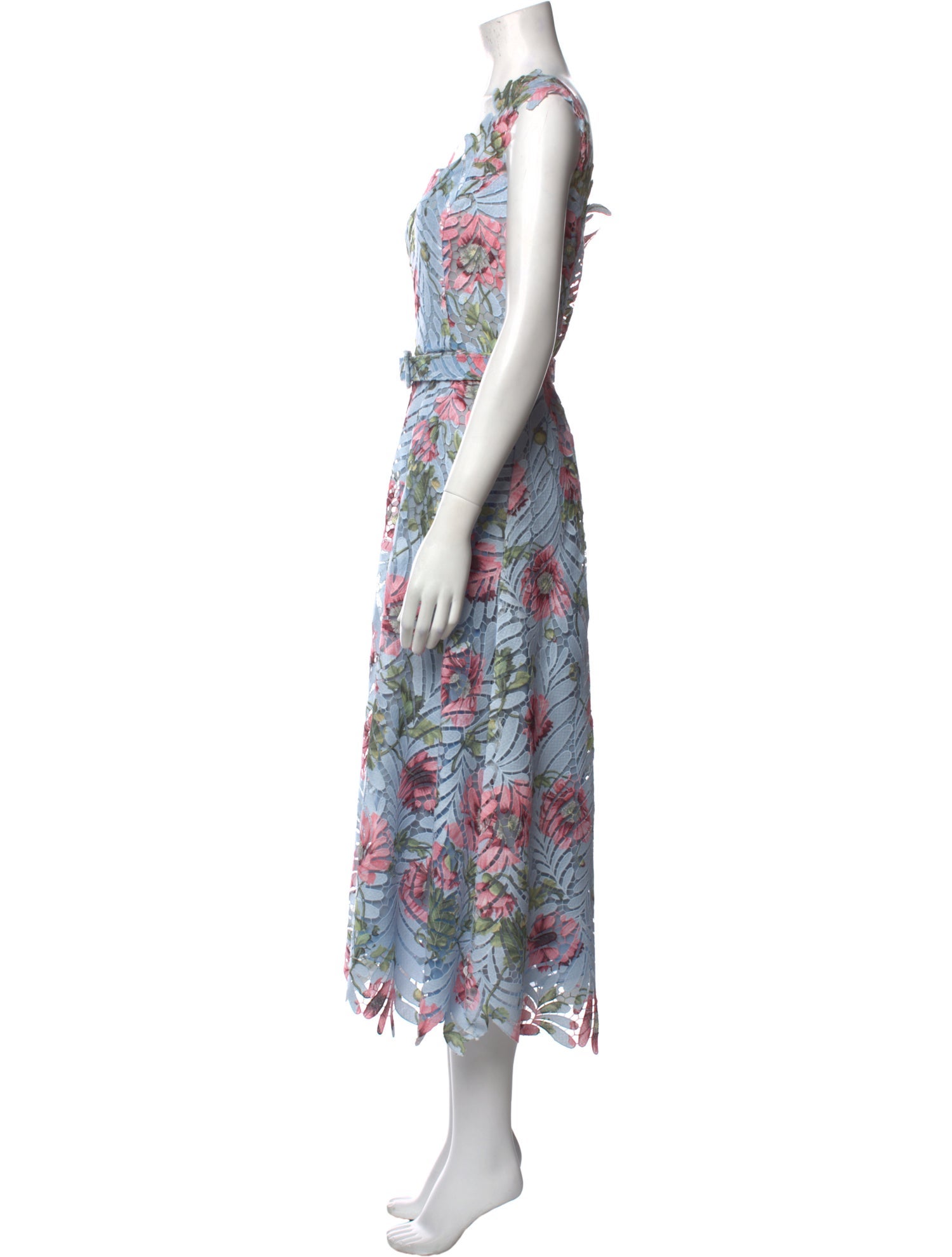 Oscar de la Renta Floral Print Long Dress