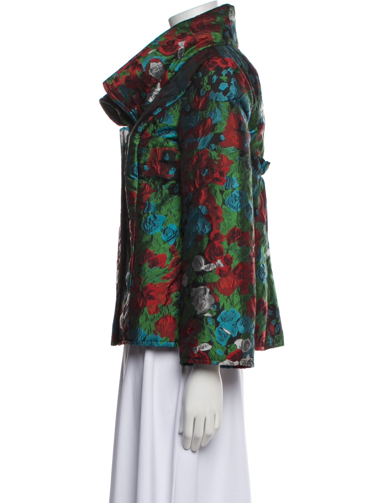 Oscar de la Renta Silk Floral Print Jacket