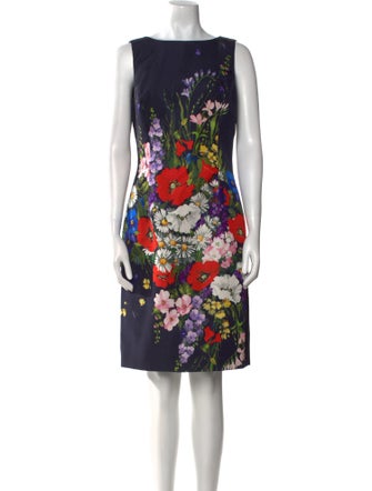 Oscar de la Renta Silk Knee-Length Dress