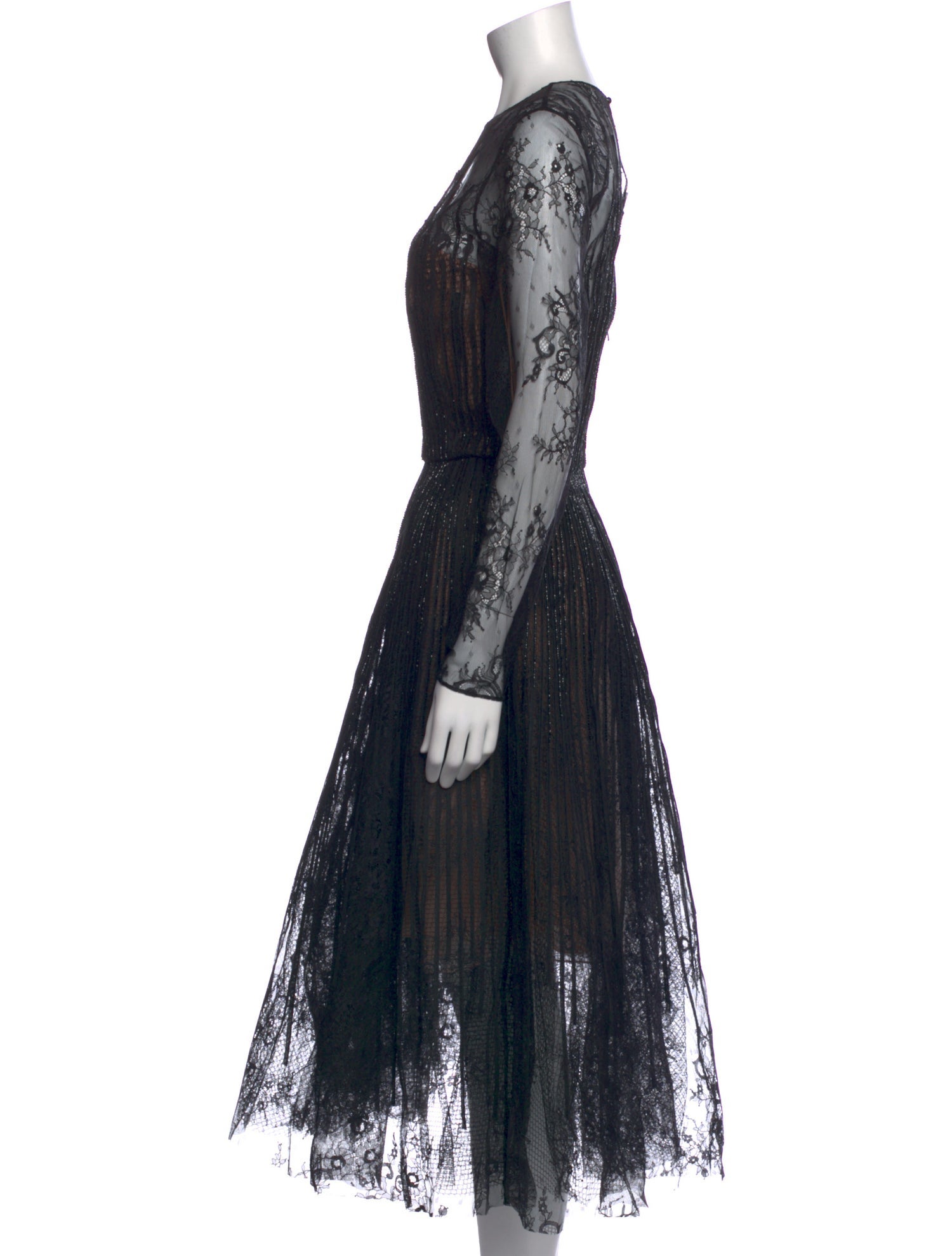 Oscar de la Renta Lace Pattern Long Dress