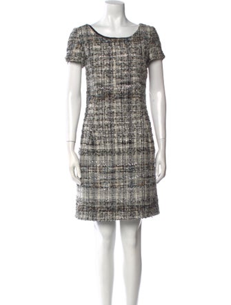 Oscar de la Renta Tweed Pattern Mini Dress