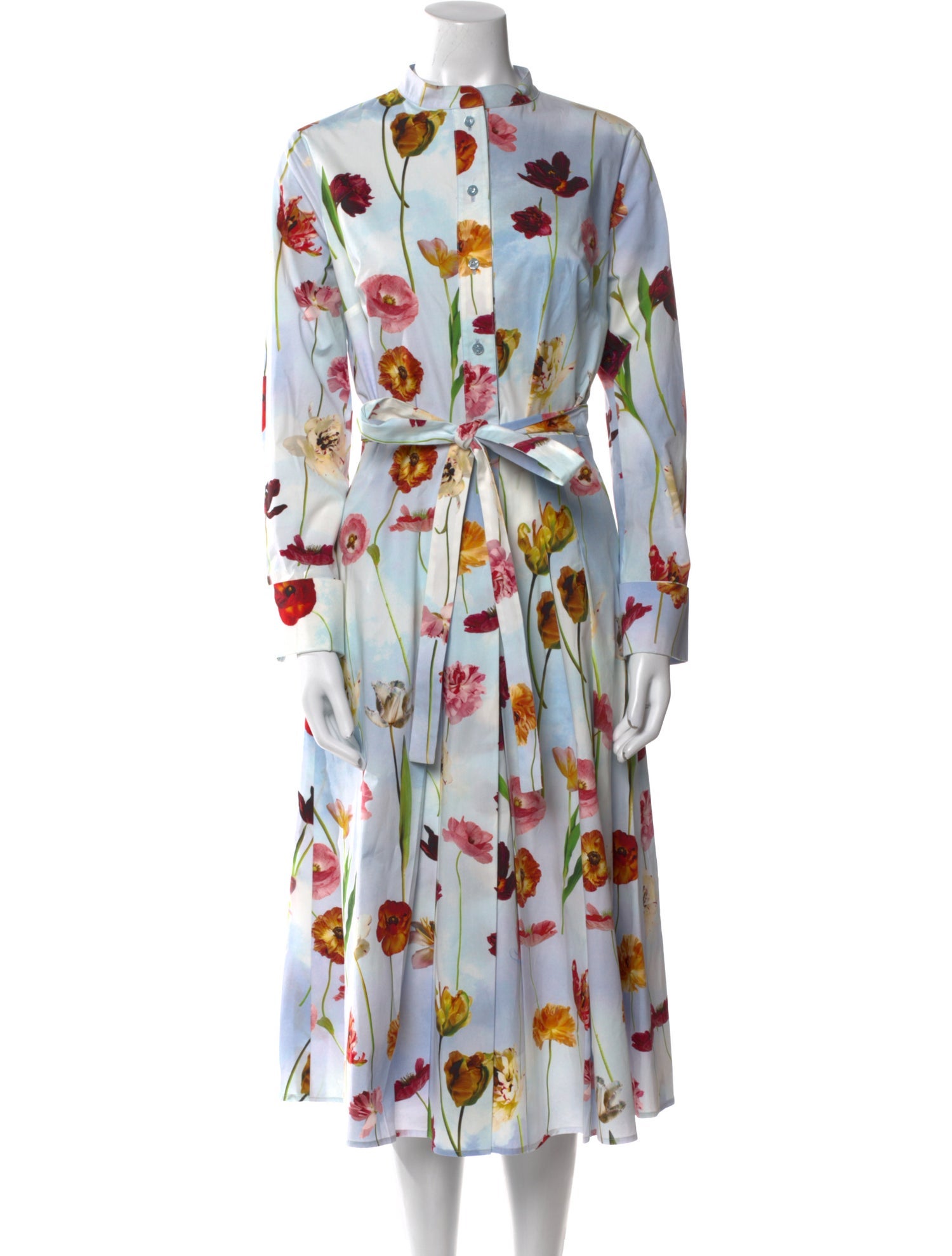 Oscar de la Renta Floral Print Long Dress