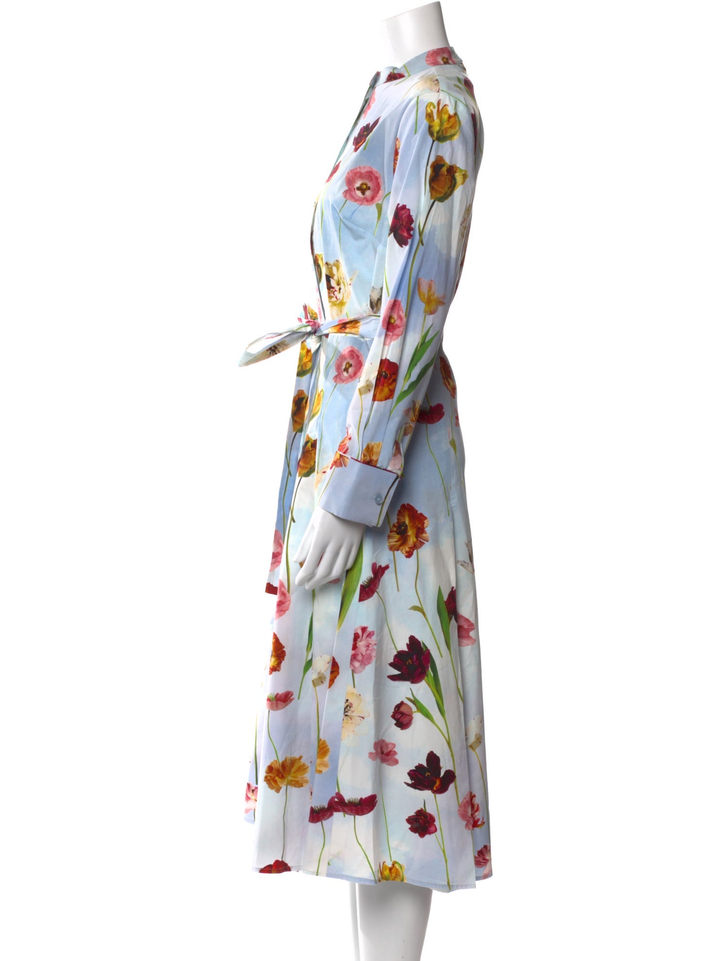 Oscar de la Renta Floral Print Long Dress