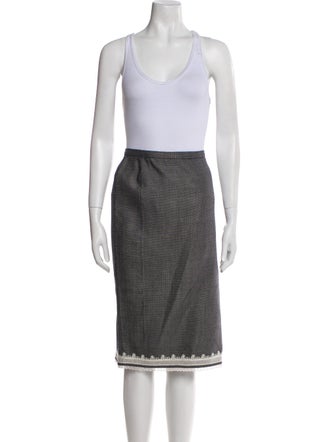 Oscar de la Renta Wool Printed Skirt Set
