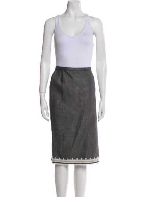 Oscar de la Renta Wool Printed Skirt Set