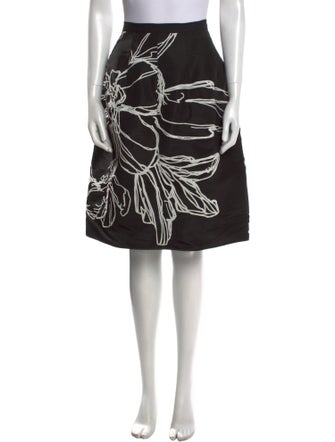 Oscar de la Renta Silk Long Skirt