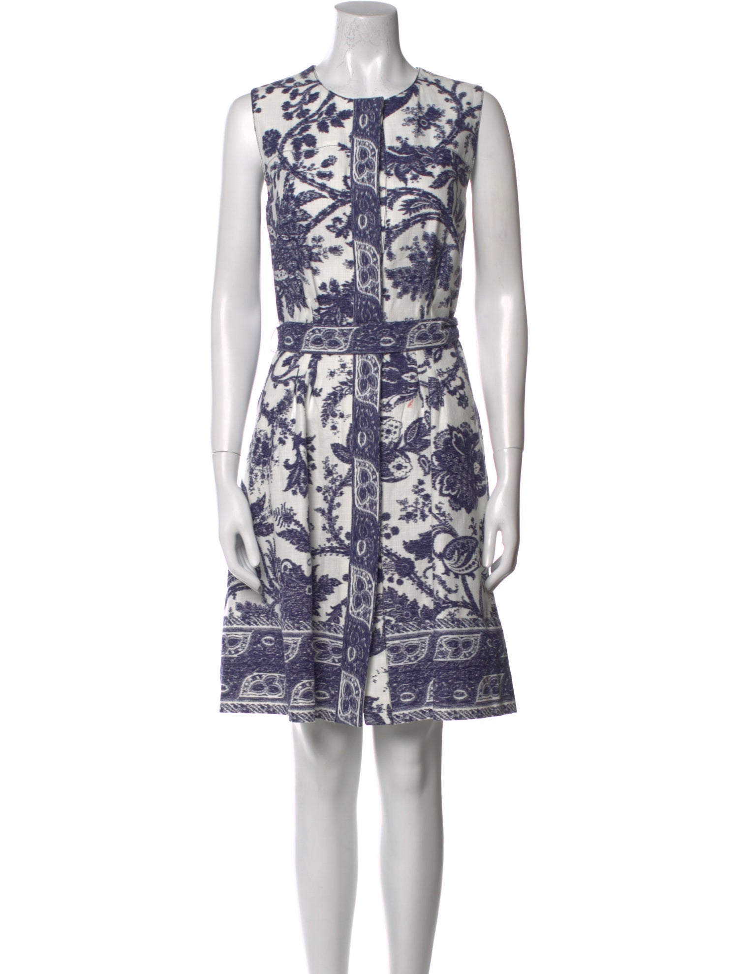 Oscar de la Renta Floral Print Knee-Length Dress
