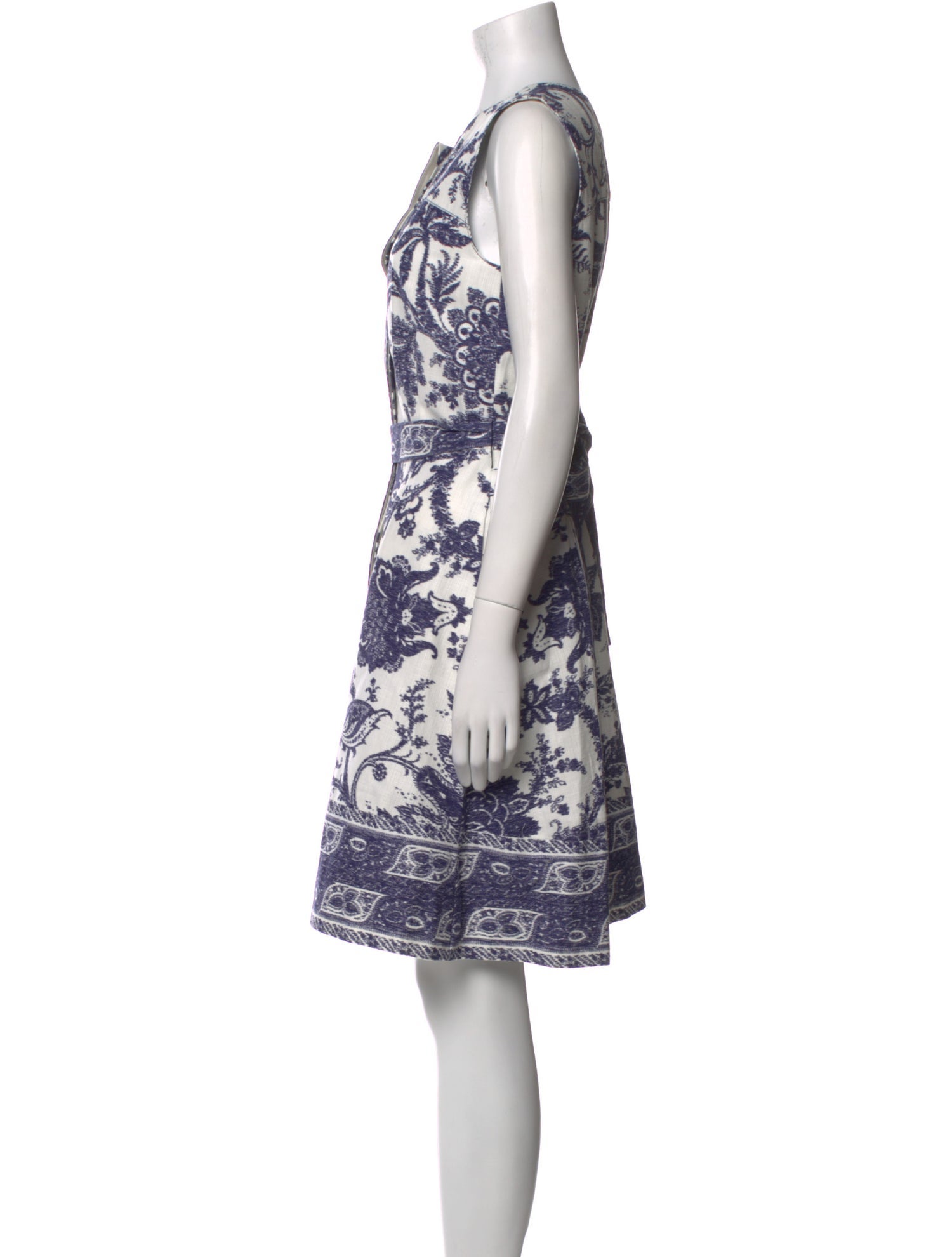 Oscar de la Renta Floral Print Knee-Length Dress