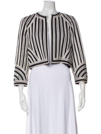 Oscar de la Renta Striped Evening Jacket