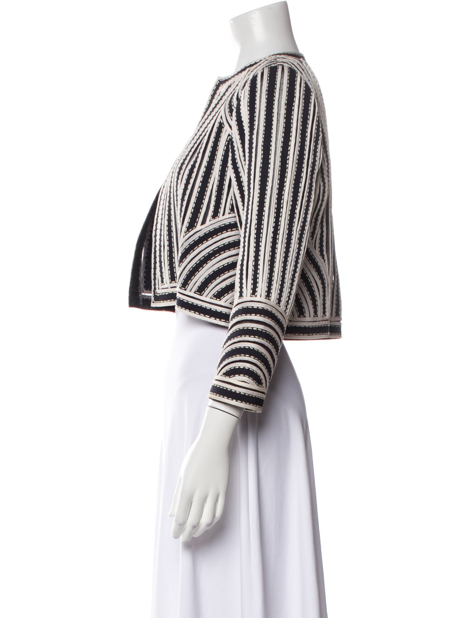 Oscar de la Renta Striped Evening Jacket