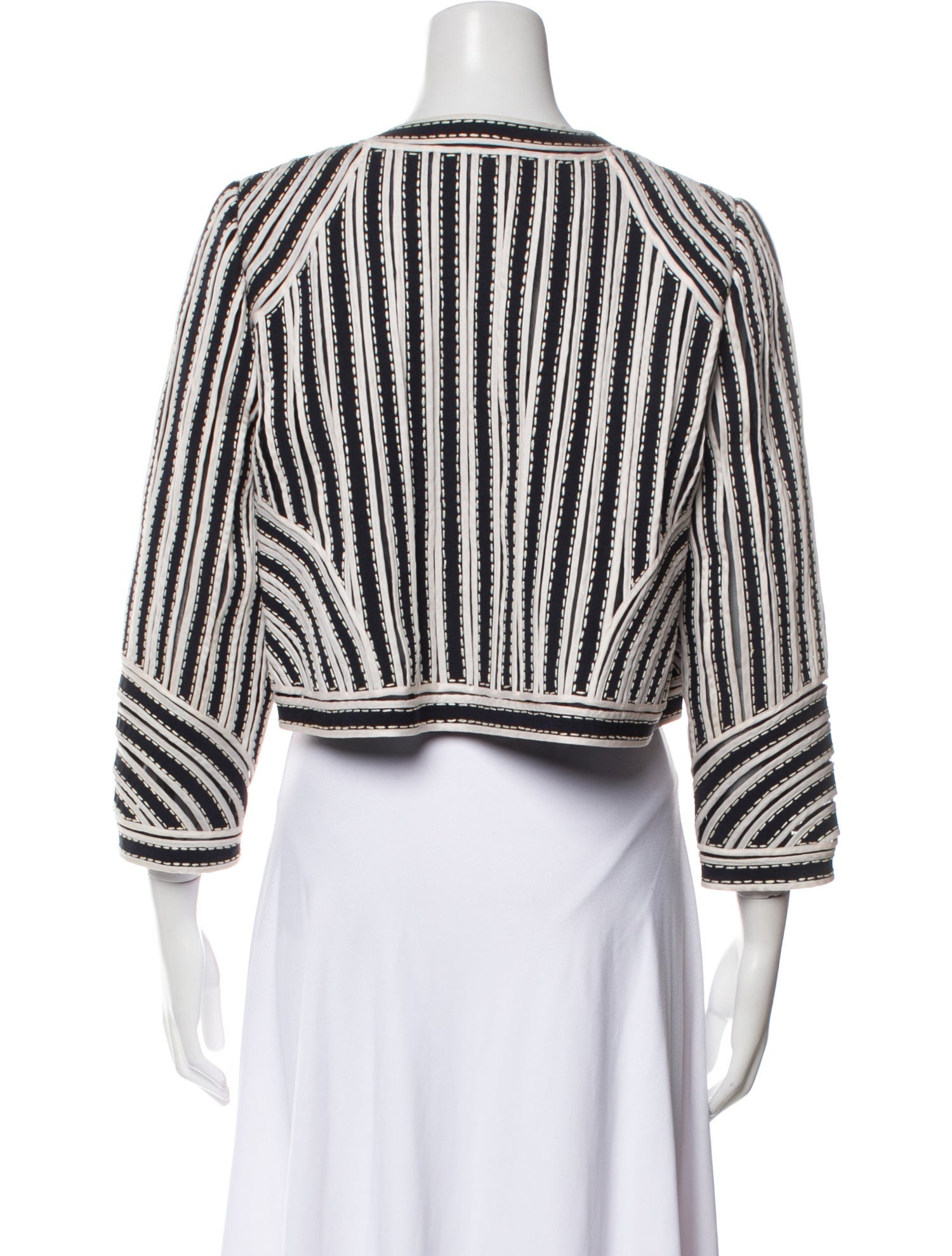 Oscar de la Renta Striped Evening Jacket