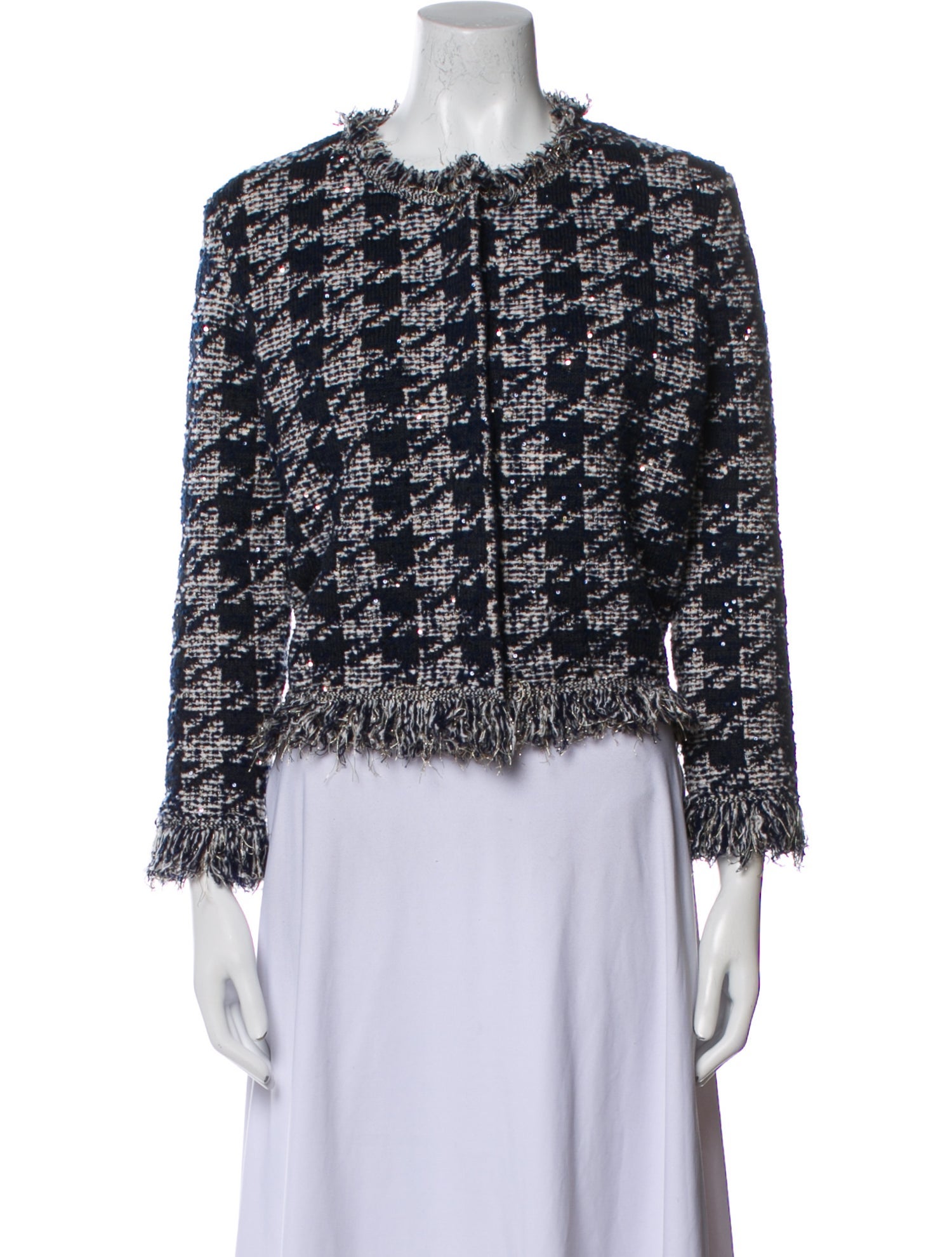 Oscar de la Renta Wool Tweed Pattern Evening Jacket