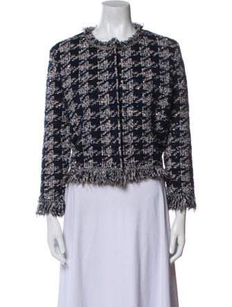 Oscar de la Renta Wool Tweed Pattern Evening Jacket