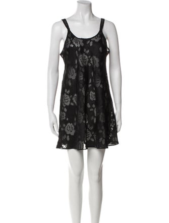 Oscar de la Renta Floral Print Mini Dress