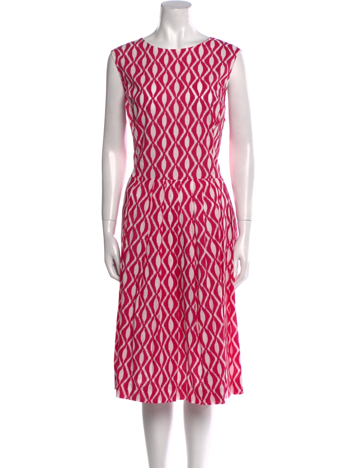 Oscar de la Renta Printed Midi Length Dress