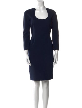 Oscar de la Renta Virgin Wool Knee-Length Dress