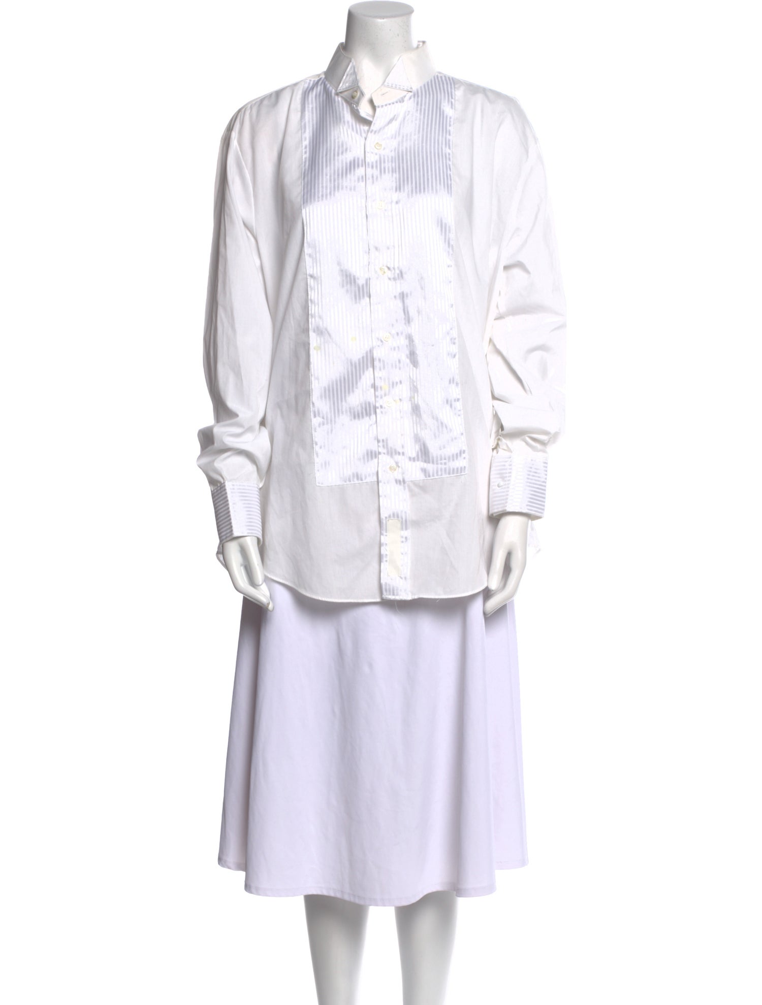 Oscar de la Renta Long Sleeve Button-Up Top