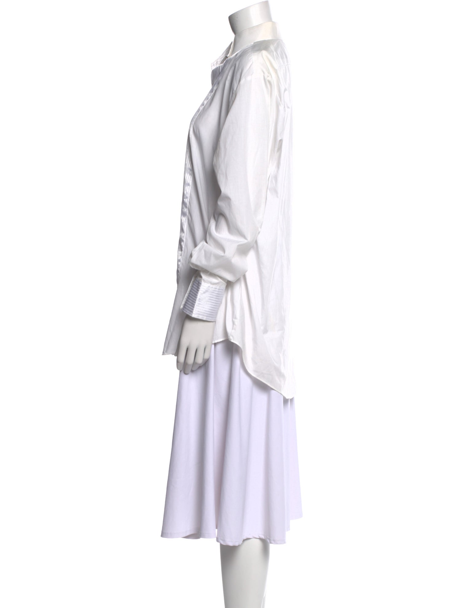 Oscar de la Renta Long Sleeve Button-Up Top