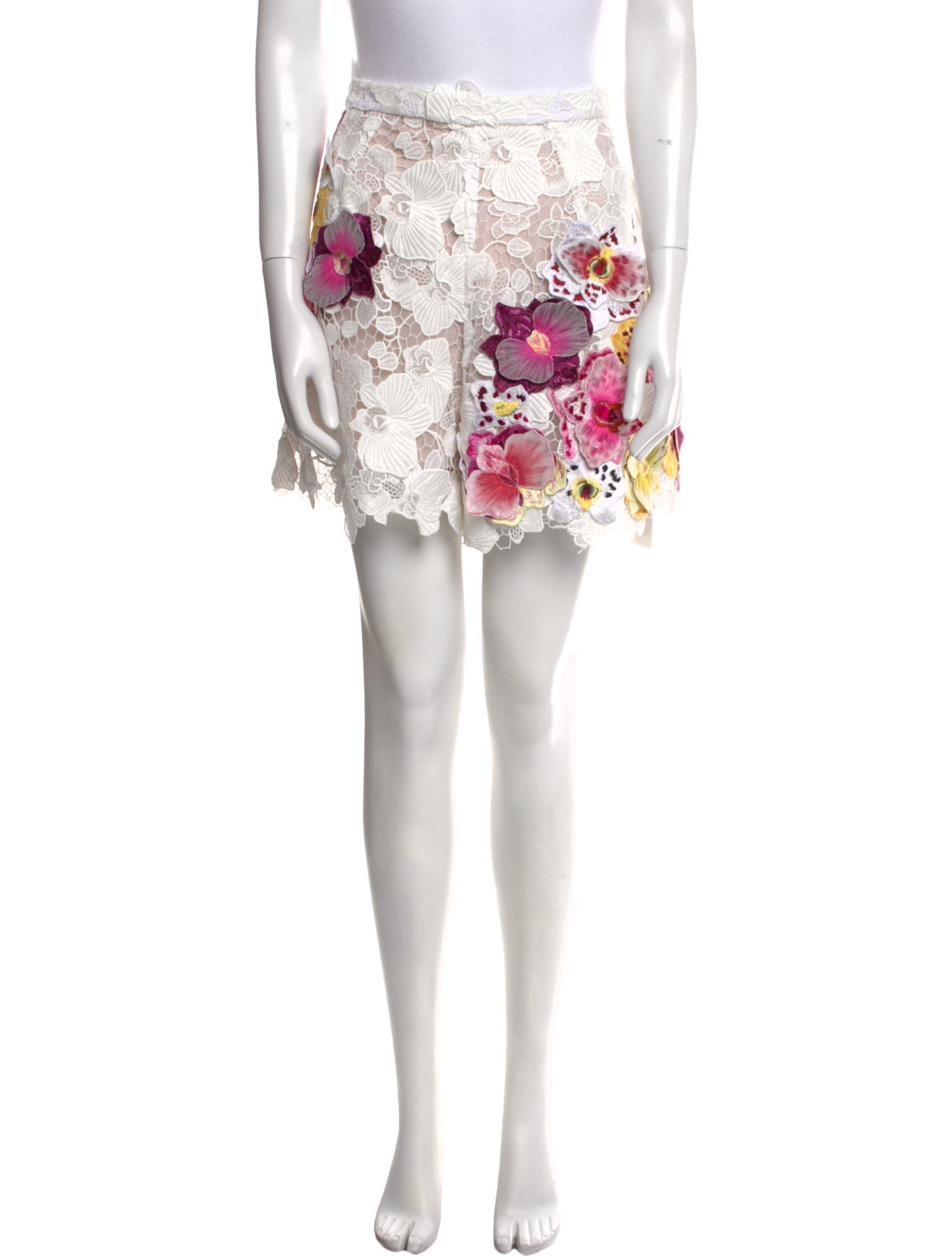 Oscar de la Renta Floral Print Mini Shorts w/ Tags