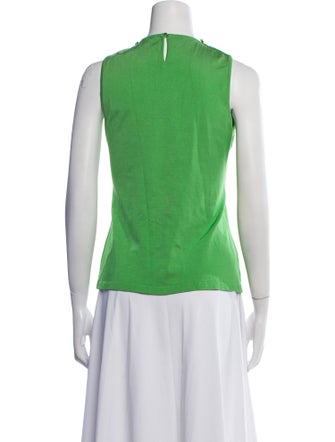 Oscar de la Renta Silk Crew Neck Top