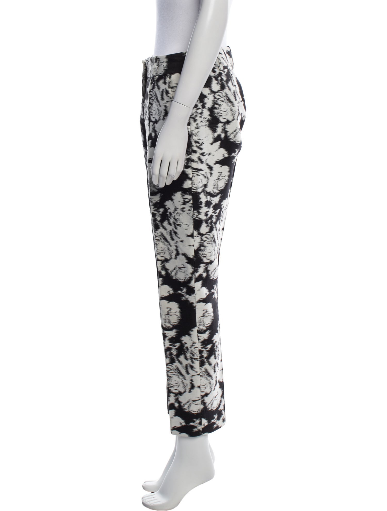 Oscar de la Renta Floral Print Straight Leg Pants
