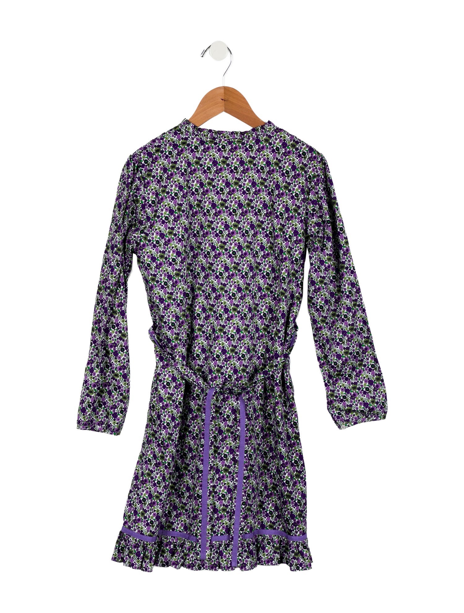 Oscar de la Renta Girls' Floral Long Sleeve Dress