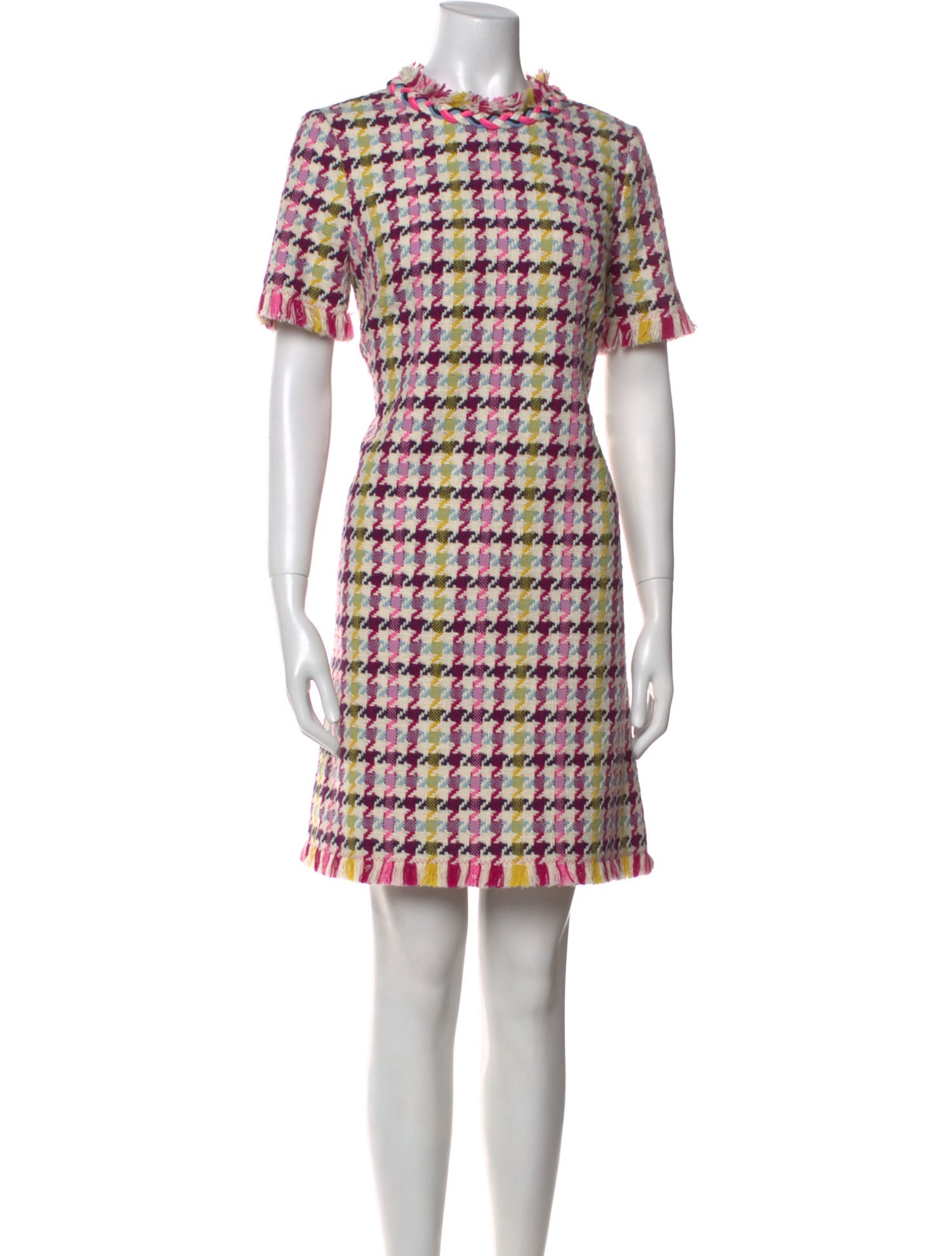 Oscar de la Renta Plaid Print Mini Dress