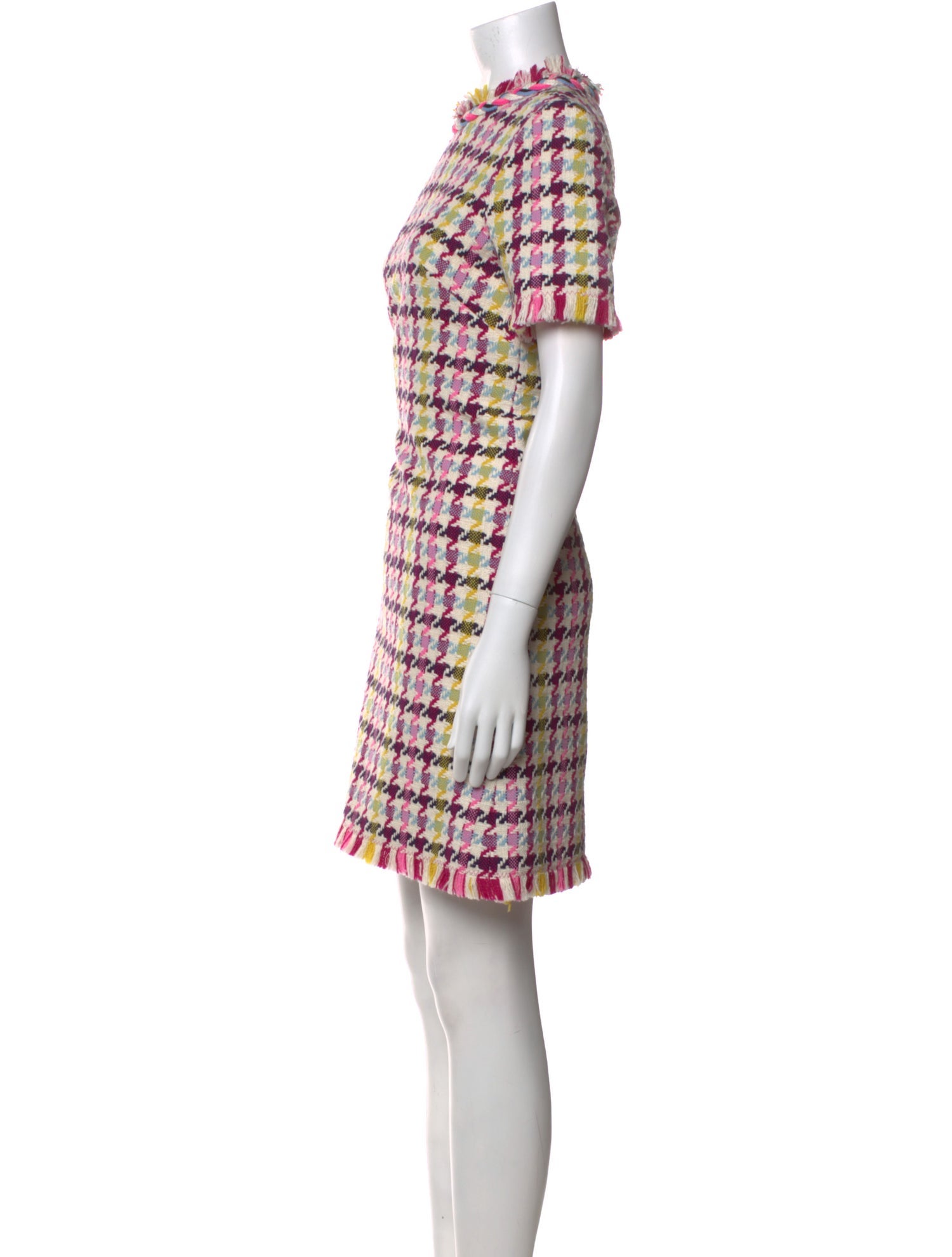 Oscar de la Renta Plaid Print Mini Dress