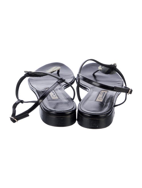 Oscar de la Renta Suede T-Strap Sandals