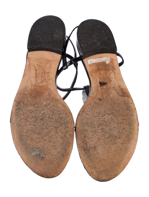 Oscar de la Renta Suede T-Strap Sandals