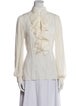 Oscar de la Renta Silk Mock Neck Blouse