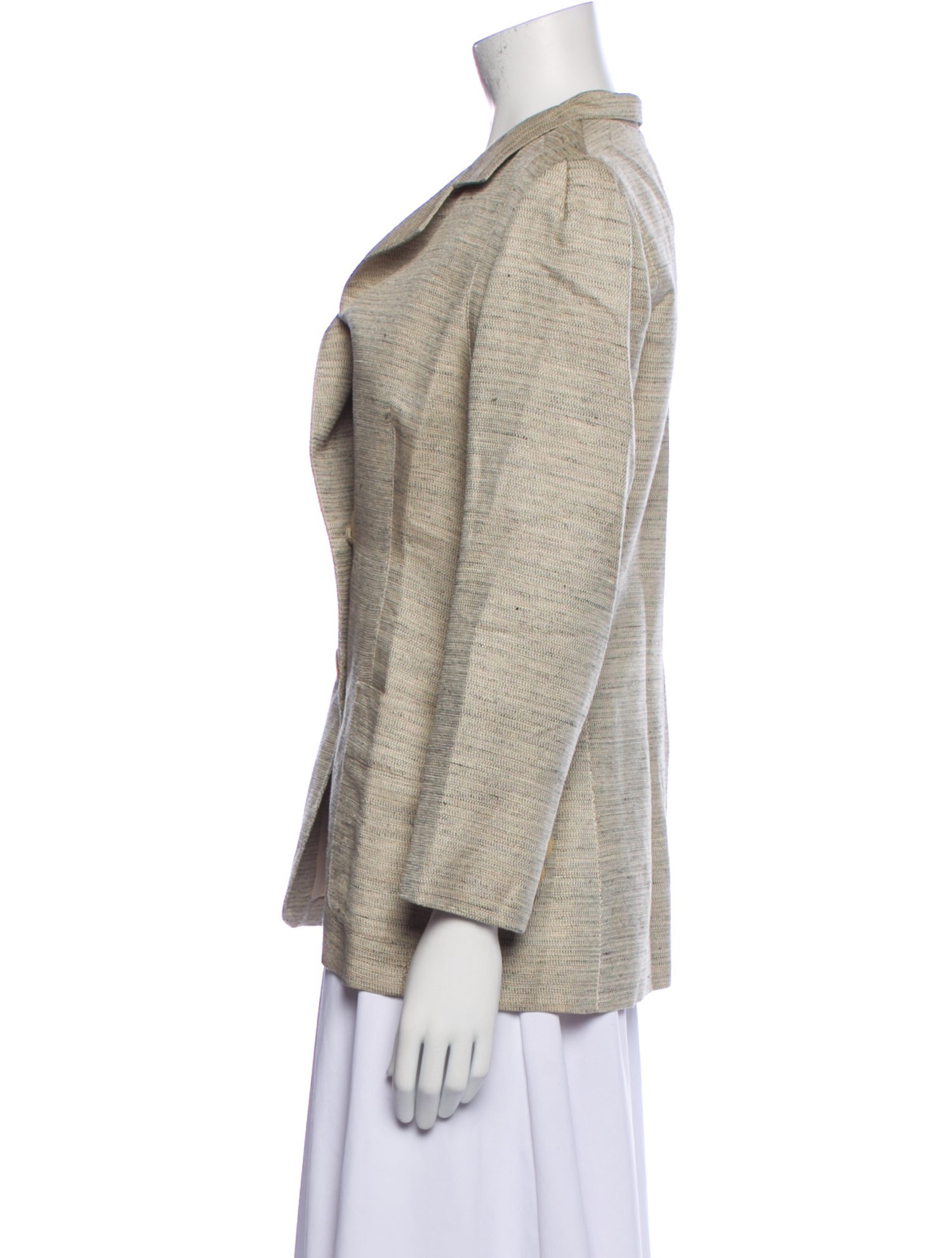 Oscar de la Renta Linen Tweed Pattern Blazer