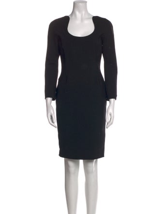 Oscar de la Renta Virgin Wool Knee-Length Dress
