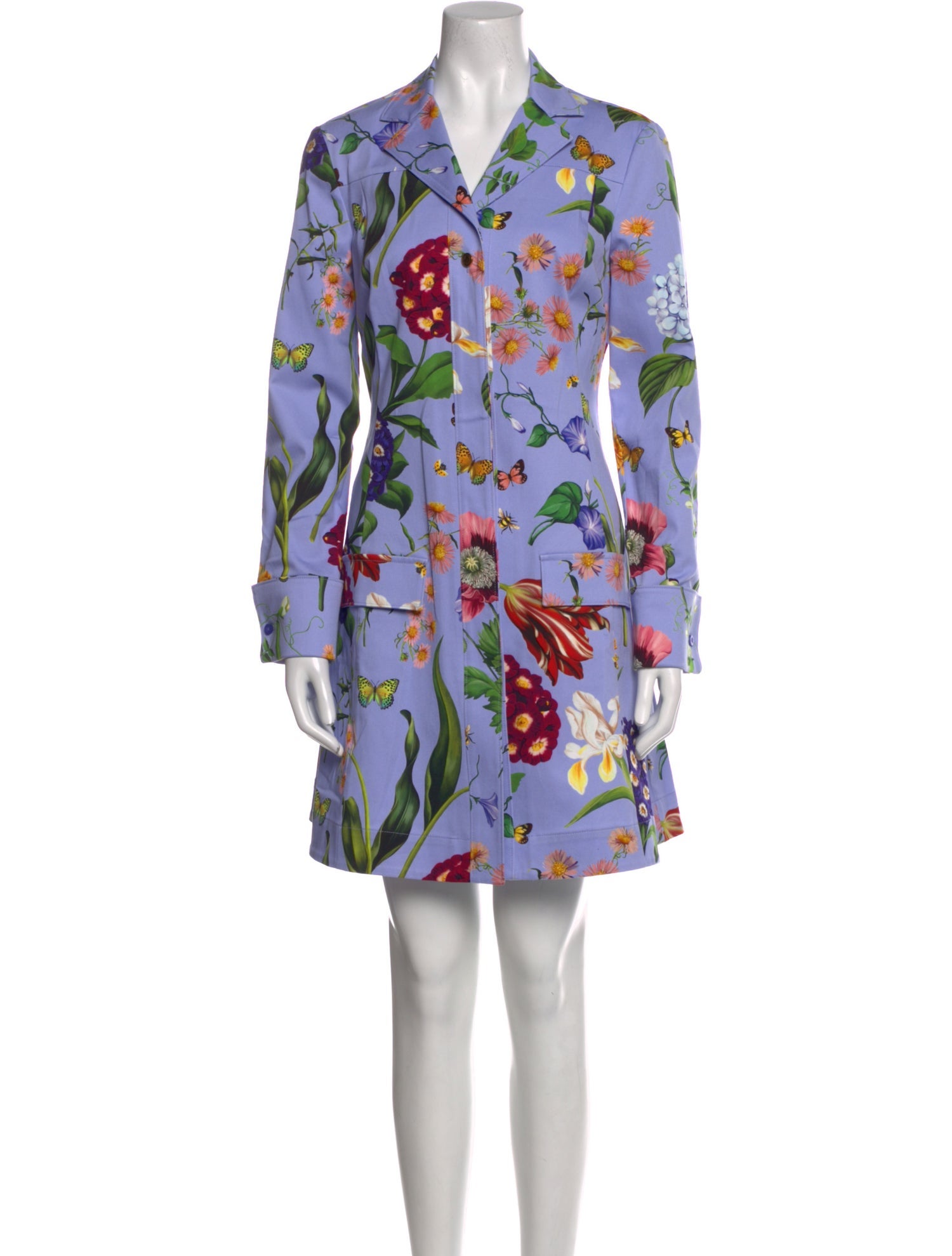 Oscar de la Renta Floral Print Knee-Length Dress