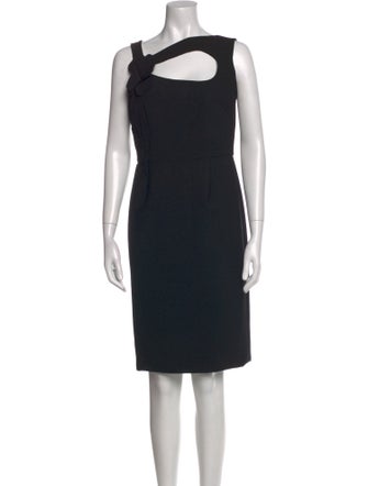 Oscar de la Renta Virgin Wool Knee-Length Dress