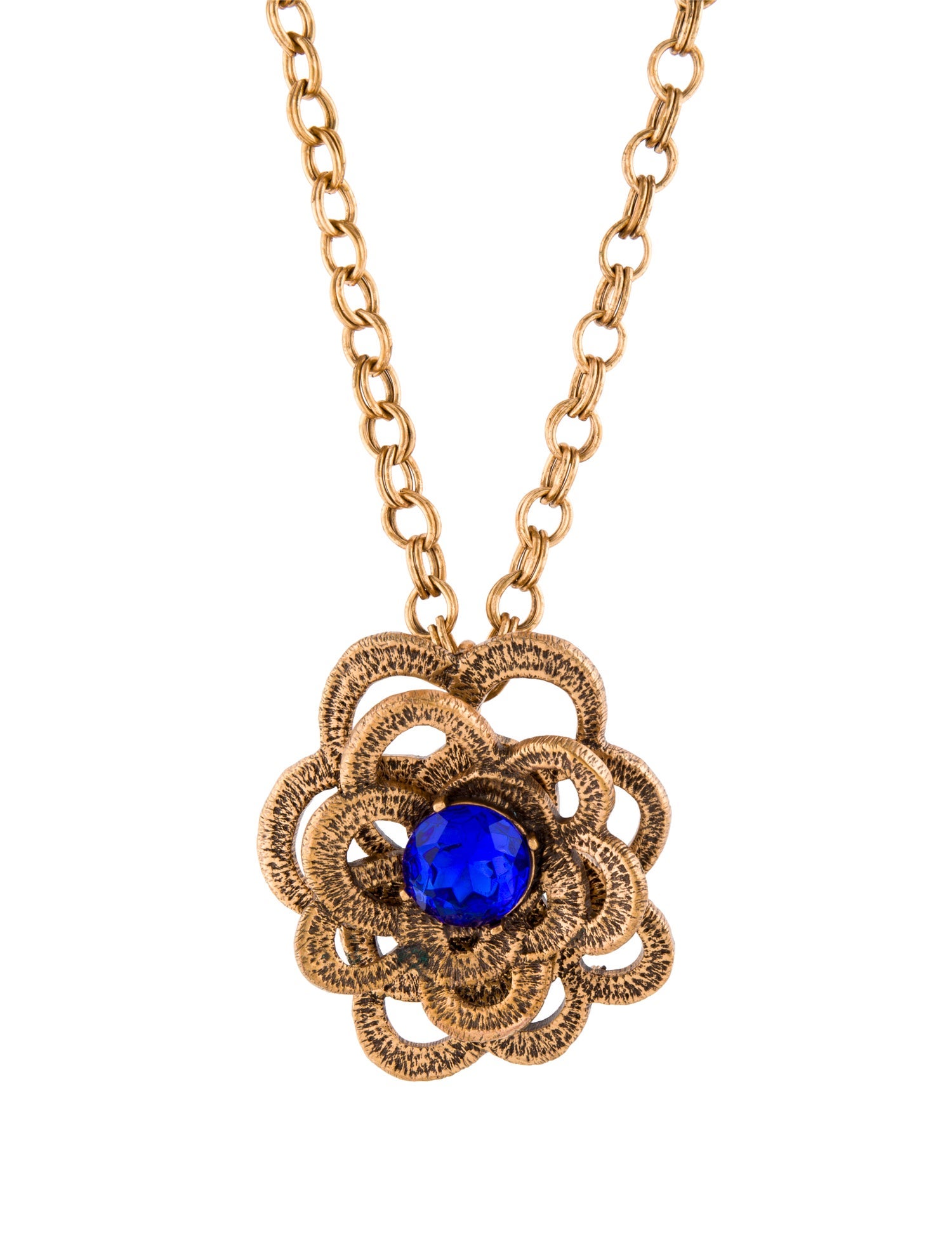 Oscar de la Renta Crystal Oversized Convertible Brooch Pendant Necklace