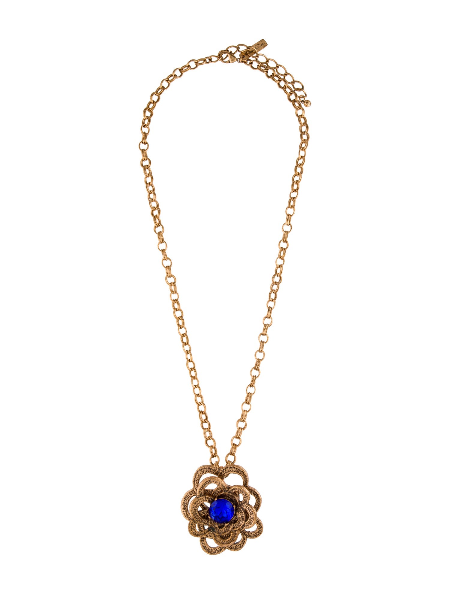 Oscar de la Renta Crystal Oversized Convertible Brooch Pendant Necklace