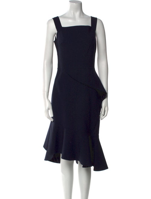 Oscar de la Renta Virgin Wool Midi Length Dress