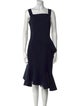 Oscar de la Renta Virgin Wool Midi Length Dress