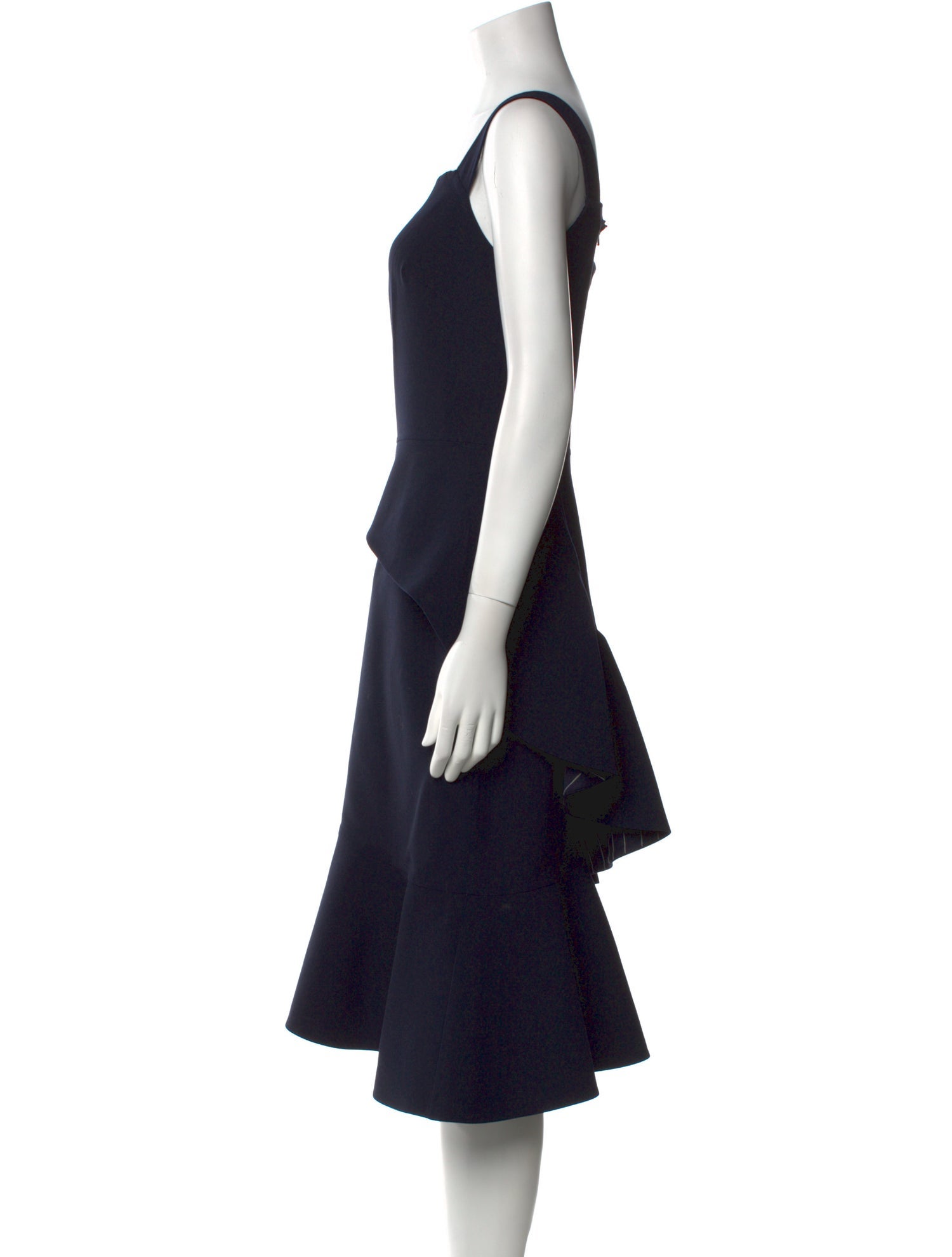 Oscar de la Renta Virgin Wool Midi Length Dress