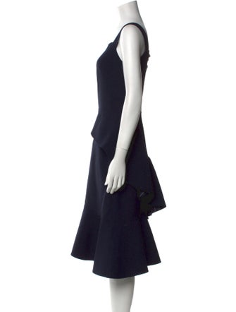 Oscar de la Renta Virgin Wool Midi Length Dress