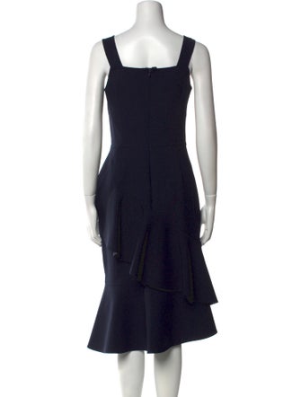 Oscar de la Renta Virgin Wool Midi Length Dress