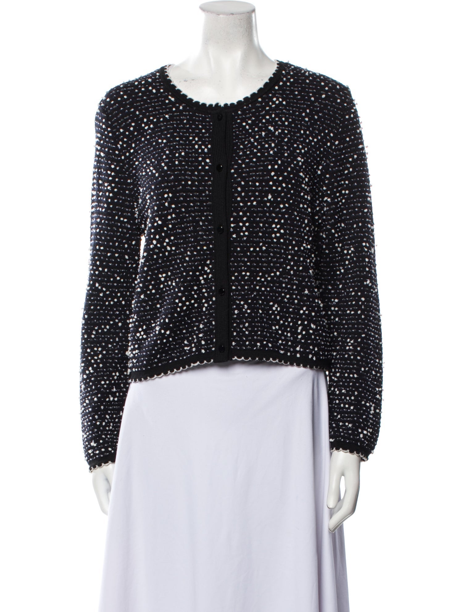 Oscar de la Renta Virgin Wool Scoop Neck Sweater