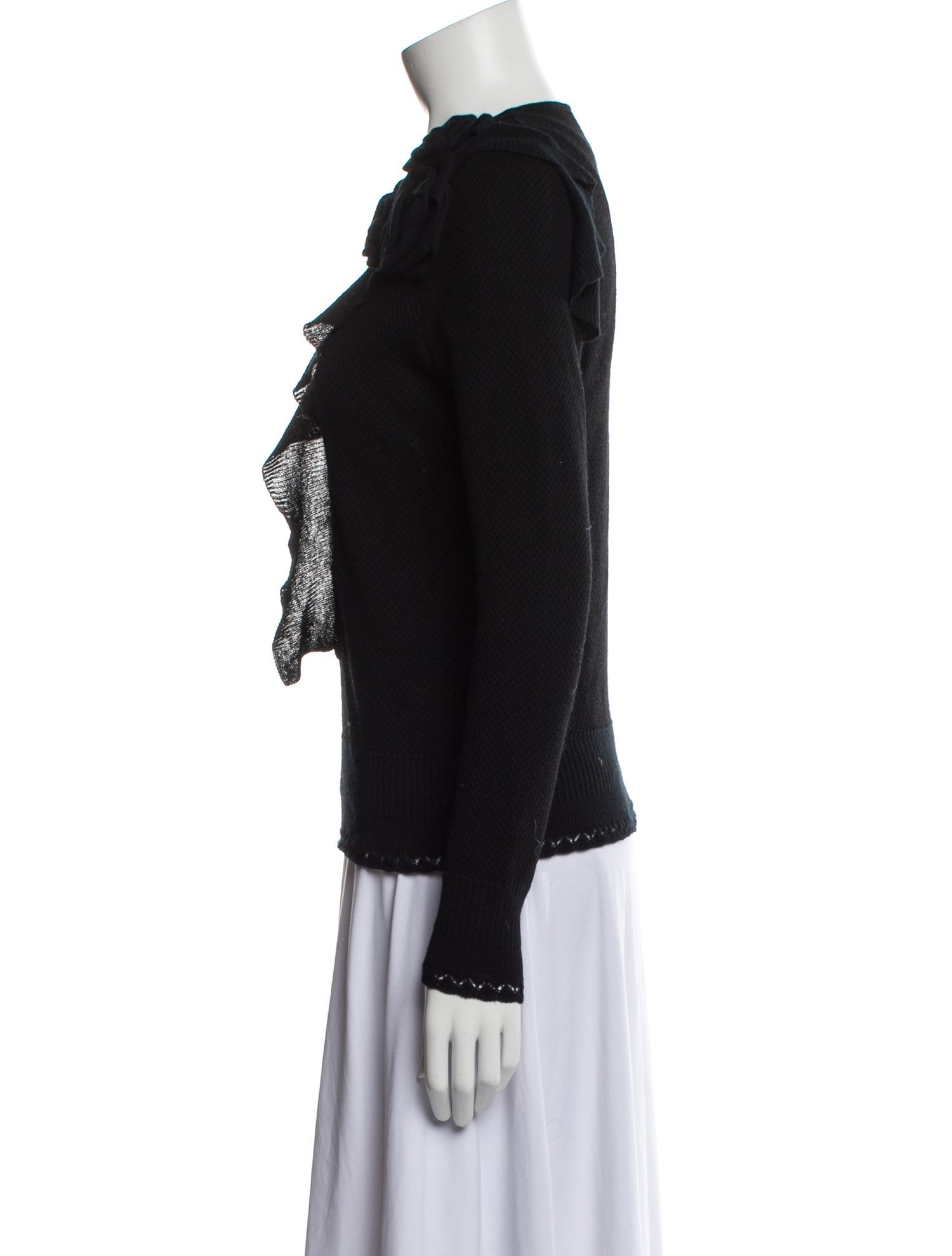 Oscar de la Renta Virgin Wool V-Neck Sweater