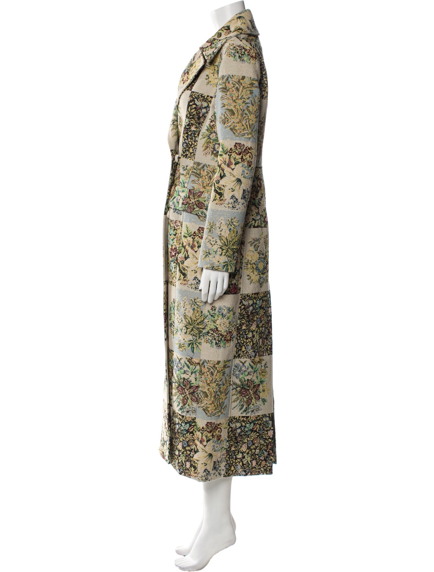 Oscar de la Renta Floral Print Trench Coat w/ Tags